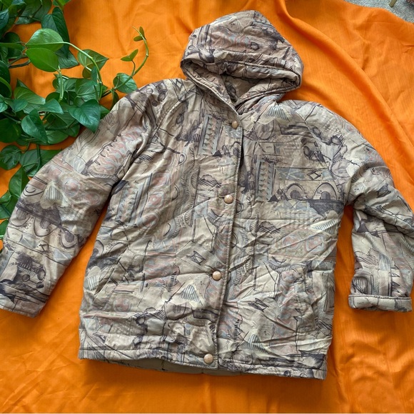 Vintage Eatons Neutral Patterned Puff Jacket - Picture 7 of 10